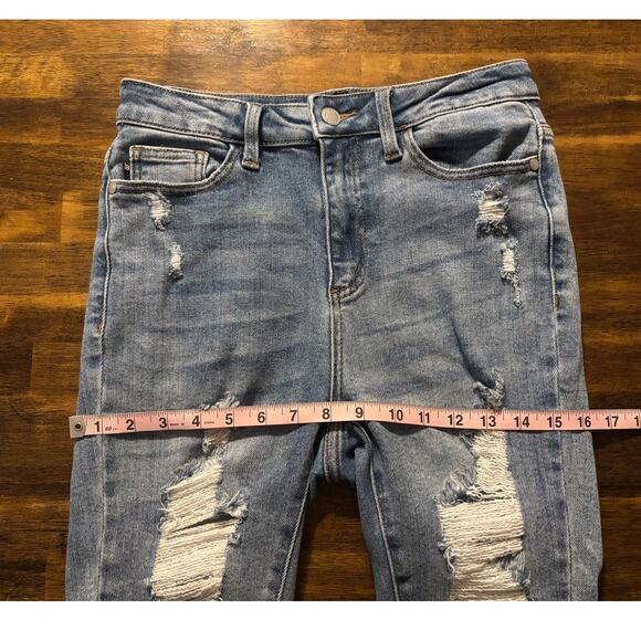 Judy Blue Women’s 5 27 x 28 Jeans Skinny Fit Distressed High Rise Stretch Denim - Picture 8 of 10